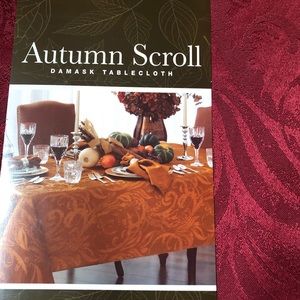 Dark red round damask tablecloth